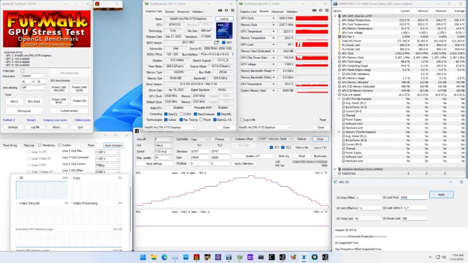 امتیاز 3dmark نسخه اورکلاک کارت گرافیک اینتل Arc A770