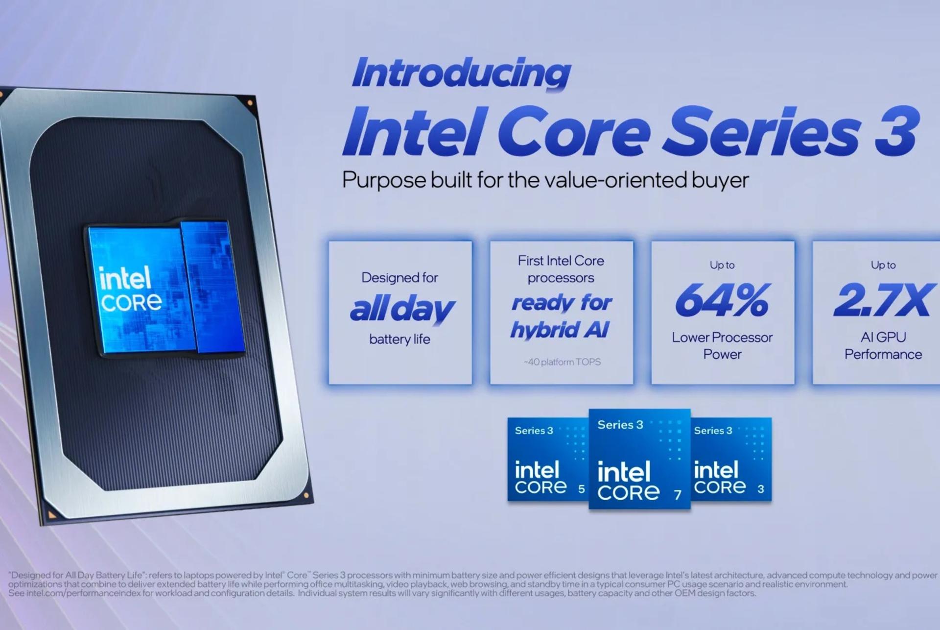عملکرد Core 3 Series اینتل