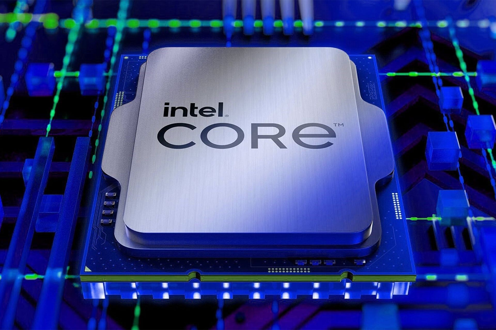 پردازنده اینتل CPU دسکتاپ روی مادربرد آبی