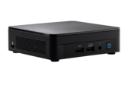 نمای کلی کامپیوتر کوچک NUC 12 Pro Kit SK اینتل و نمایش درگاه‌های جلوی دستگاه و قفل امنیتی پنل سمت چپ