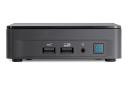 نمای رو به روی کامپیوتر کوچک NUC 13 Pro اینتل با نمایش دکمه و درگاه های پنل جلو