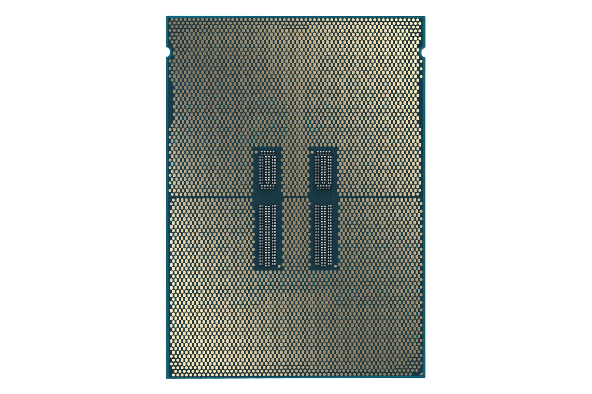 نمای زیر پردازنده اینتل Xeon Platinum 5th gen با نمایش آرایش پین‌ها