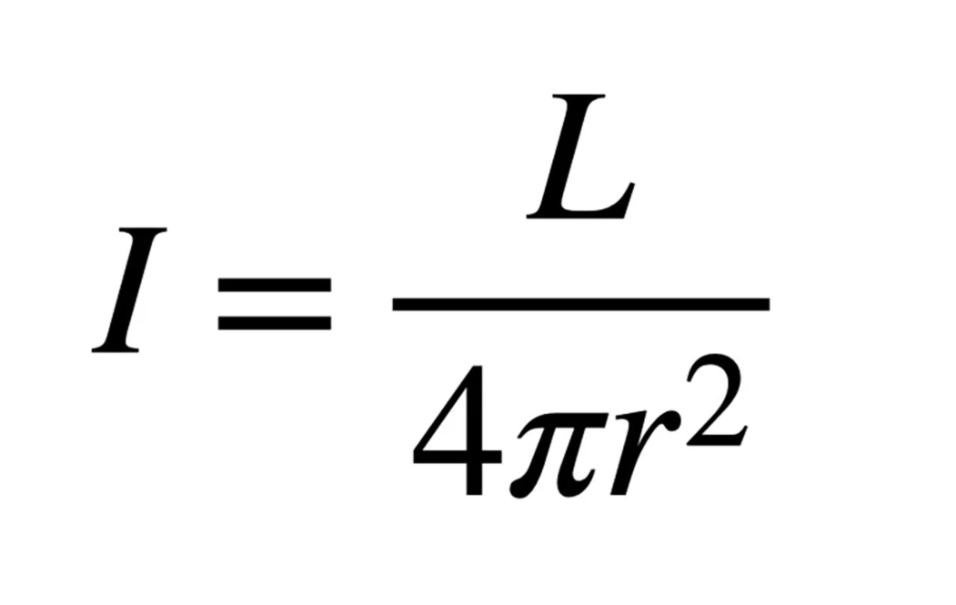 فرمول فاصله و شدت نور