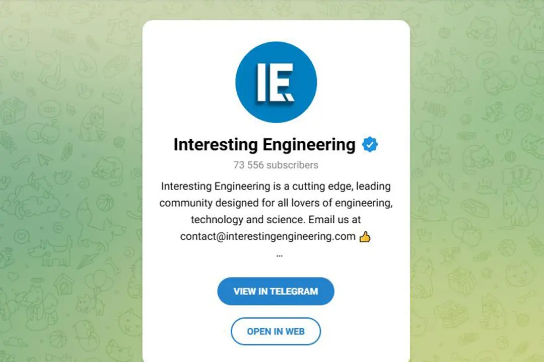 صفحه ورود به کانال تلگرام  Interesting Engineering