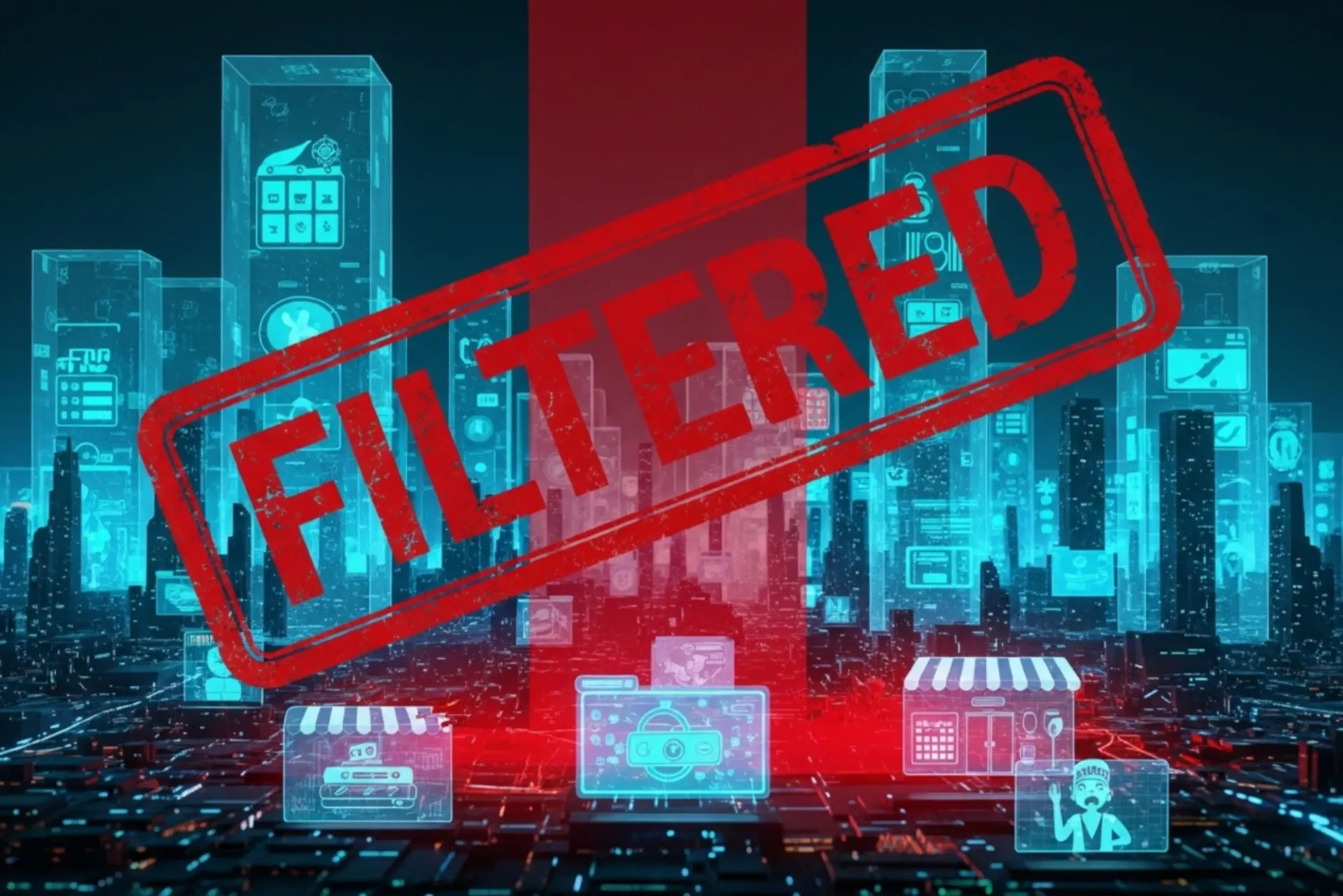 مفهوم فیلترینگ اینترنت و مسدودسازی کسب‌وکار آنلاین