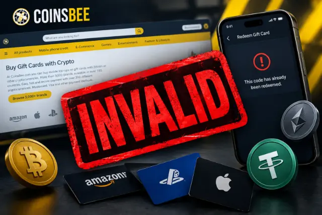 از Coinsbee گیفت کارت نخرید؛ کد ازقبل‌مصرف‌شده تحویل می‌دهد و مسئولیت نمی‌پذیرد