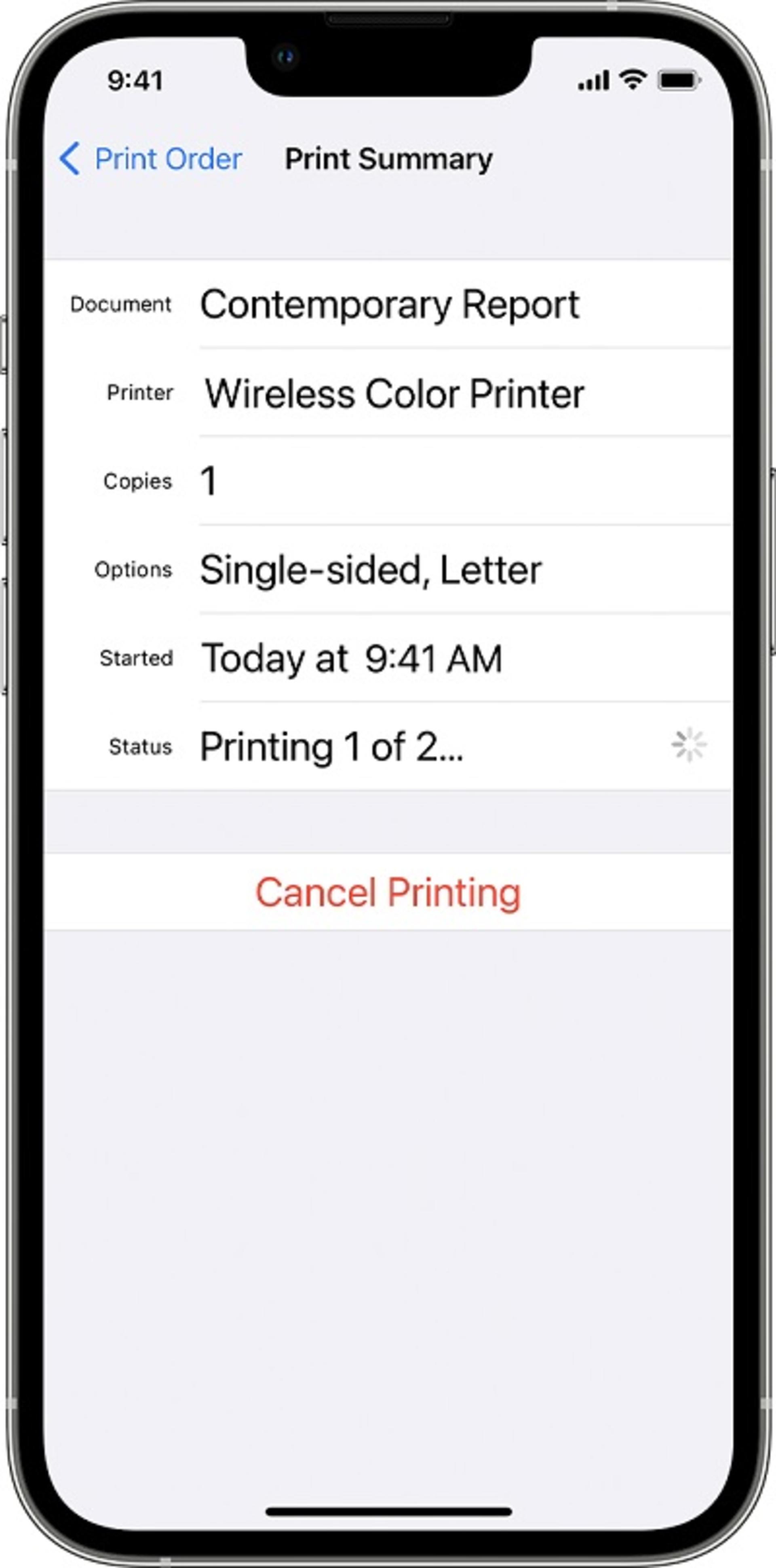 پرینت با آیفون با برنامه AirPrint