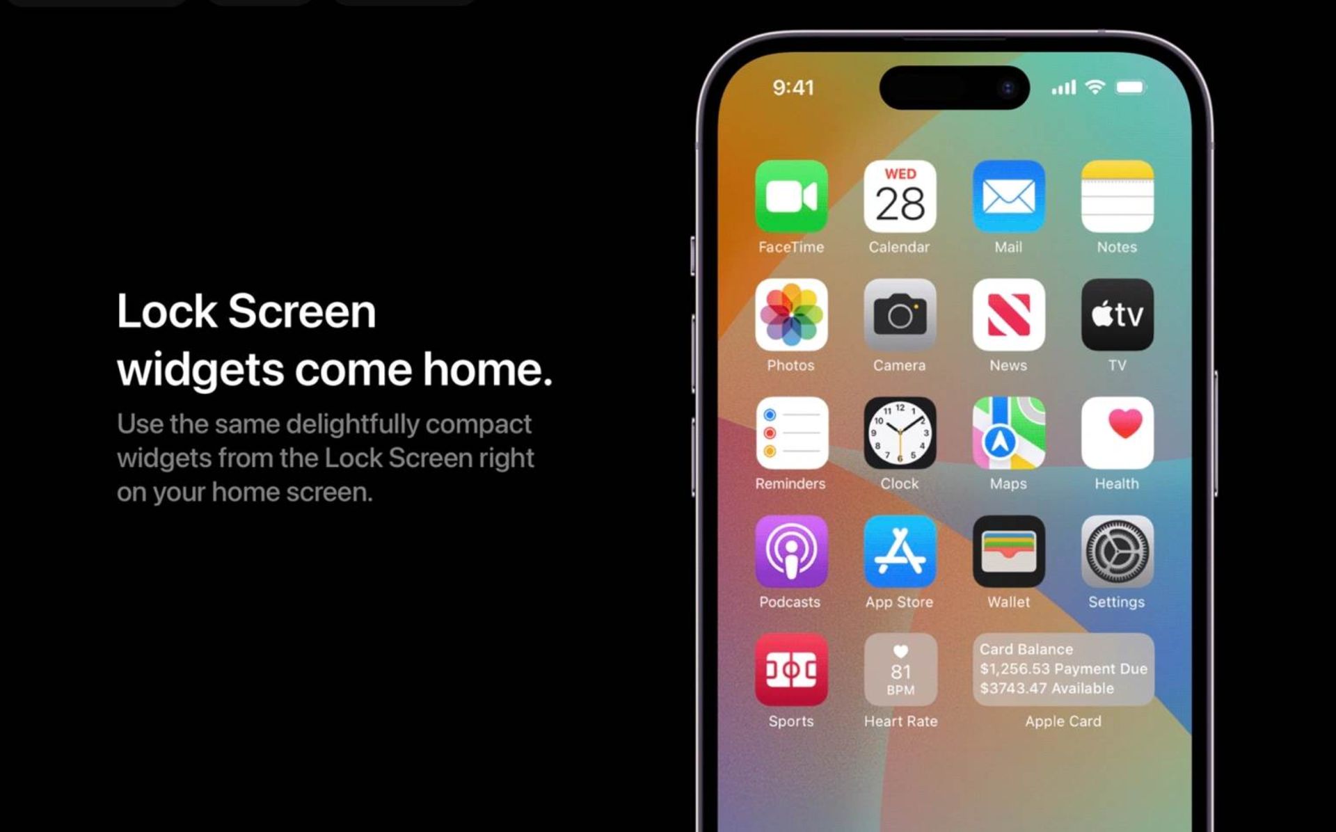 ابزارک های صفحه قفل در طرح مفهومی ios 17