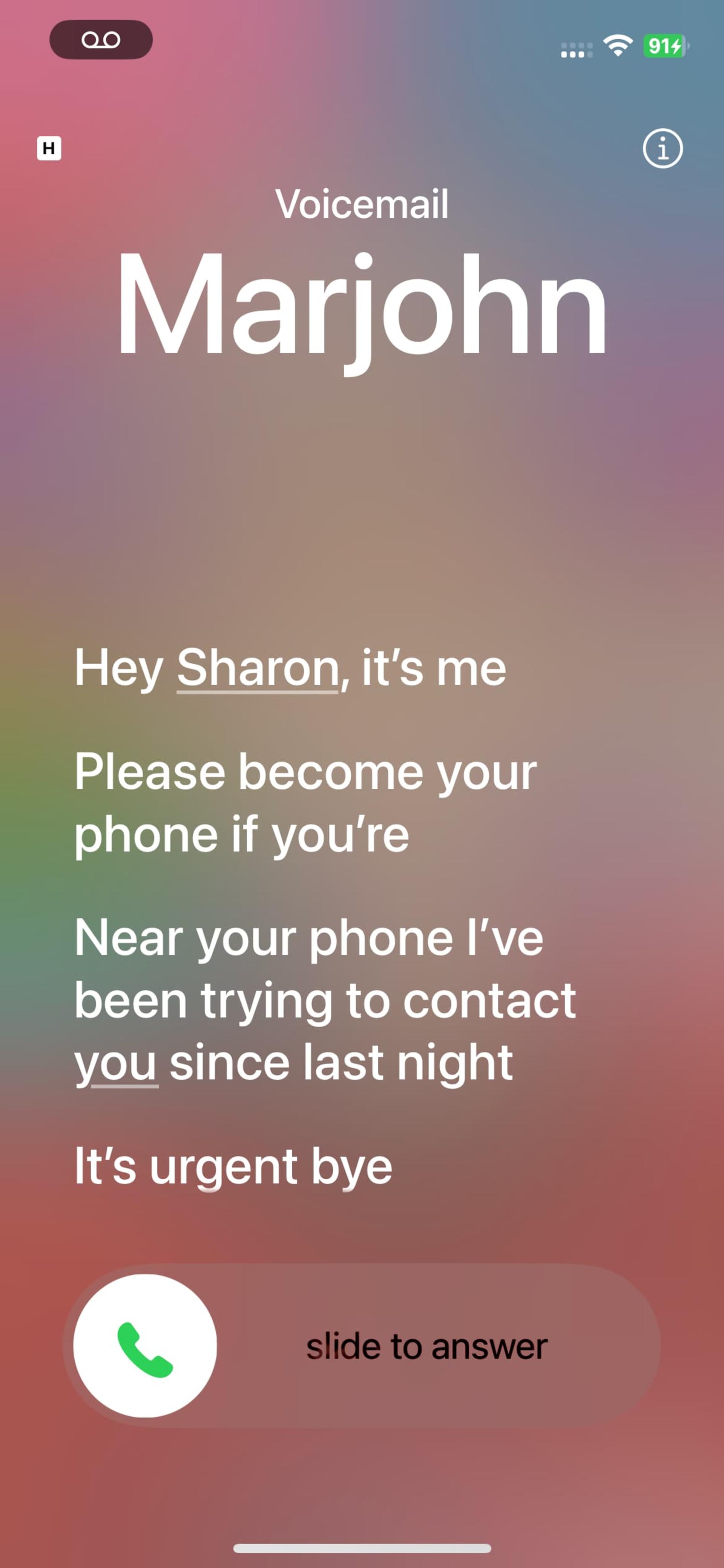 تبدیل گفتار به متن voicemail در ios 17