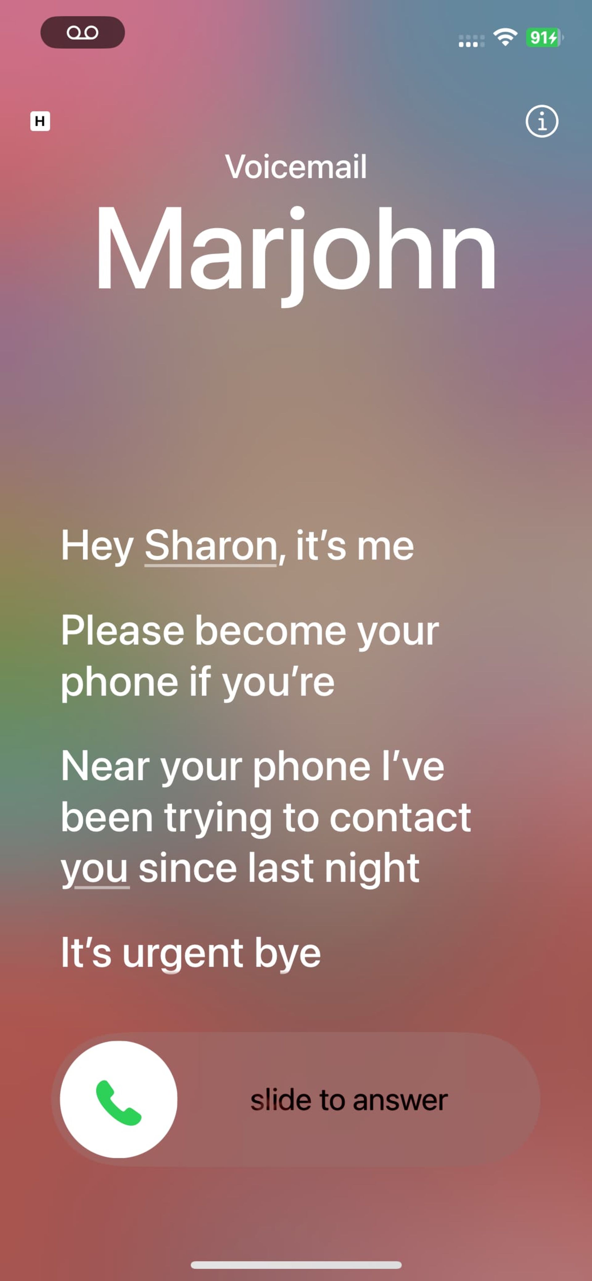 تبدیل گفتار به متن voicemail در ios 17