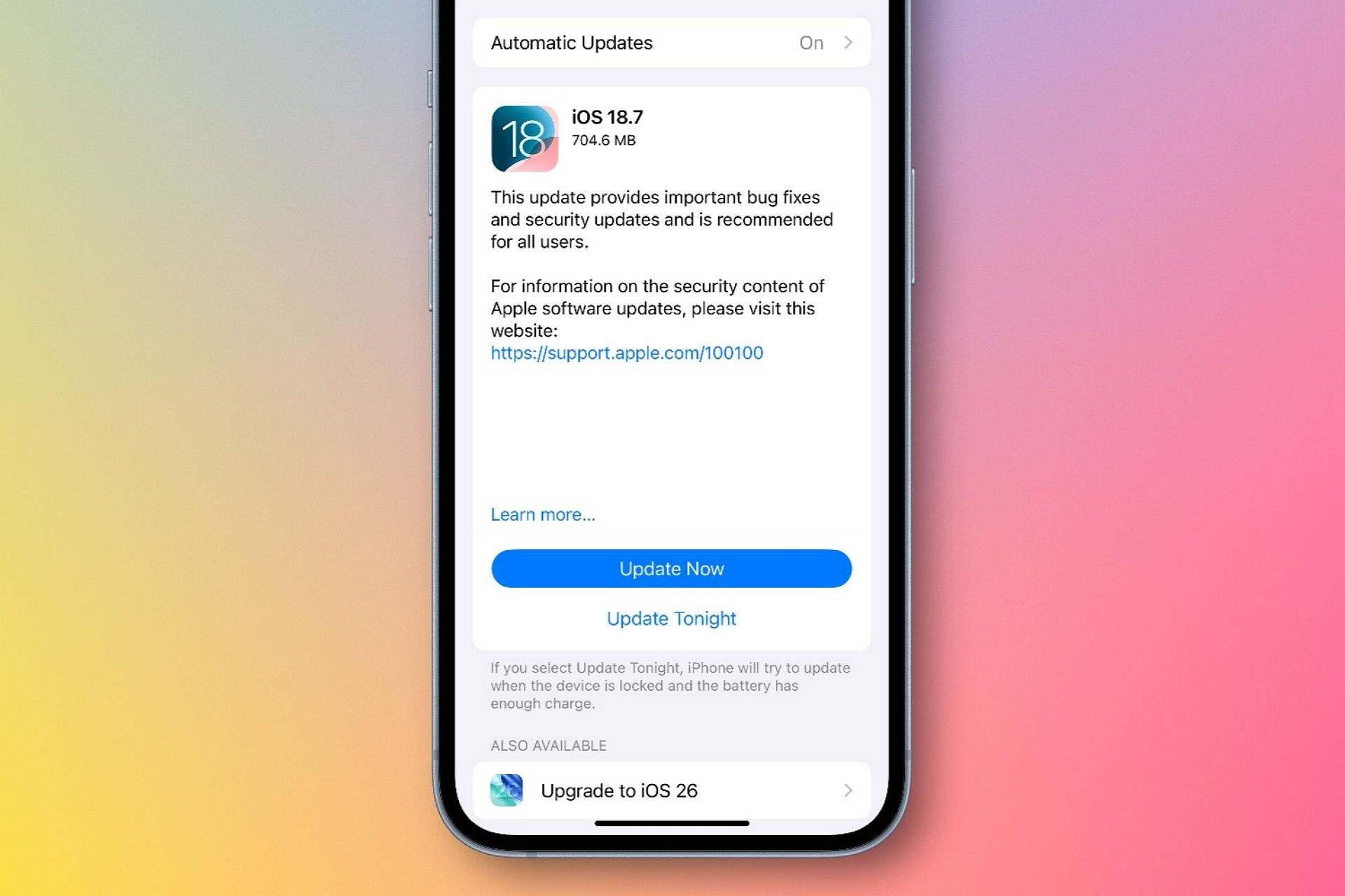 آپدیت iOS 18.7