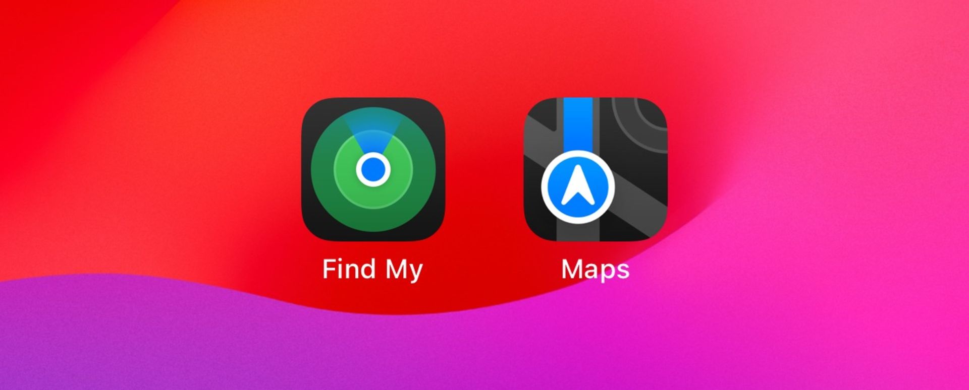 آیکون اپلیکیشن‌های Find My و Maps در حالت تاریک iOS 18