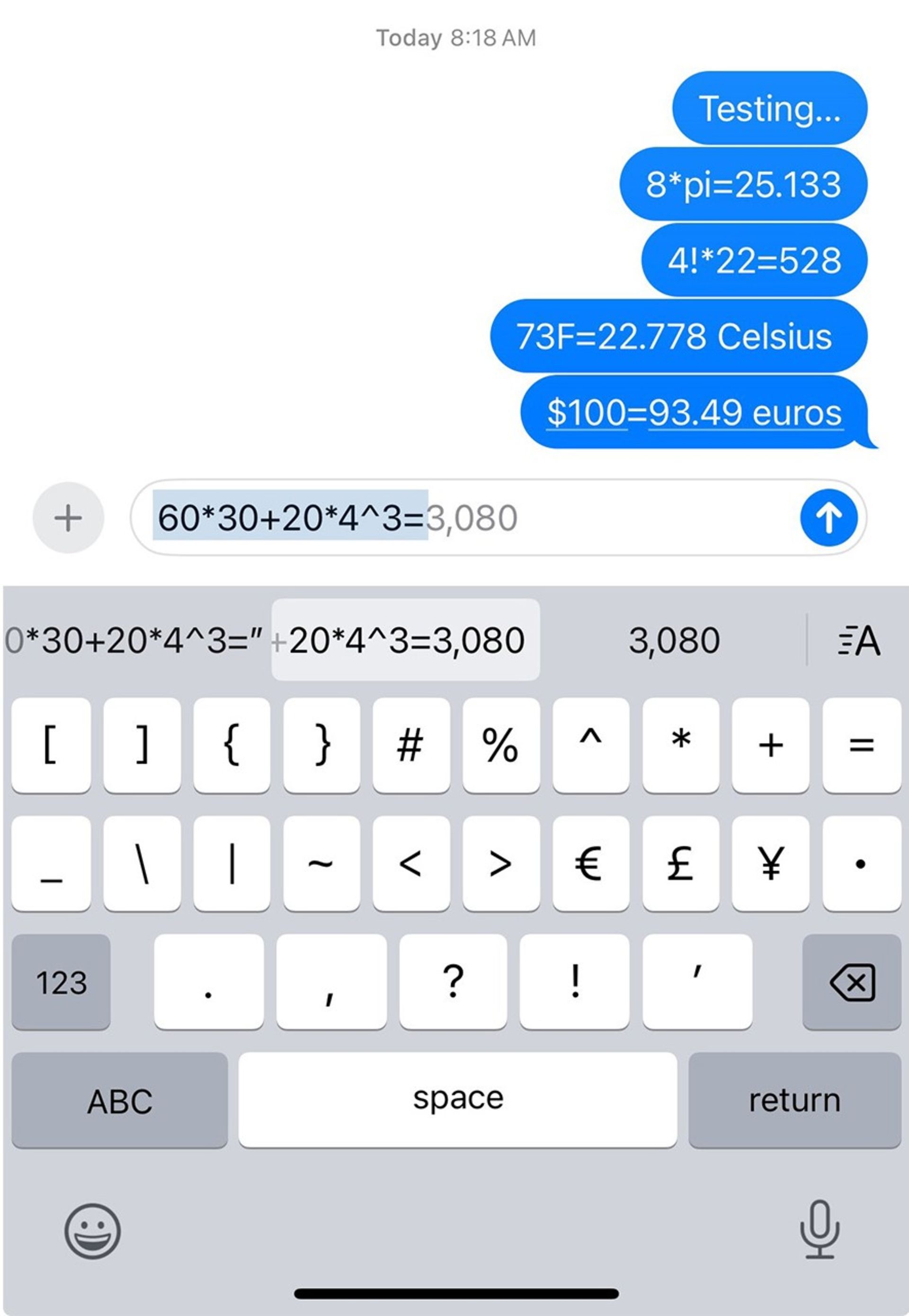 قابلیت انجام محاسبات ریاضی در iOS 18