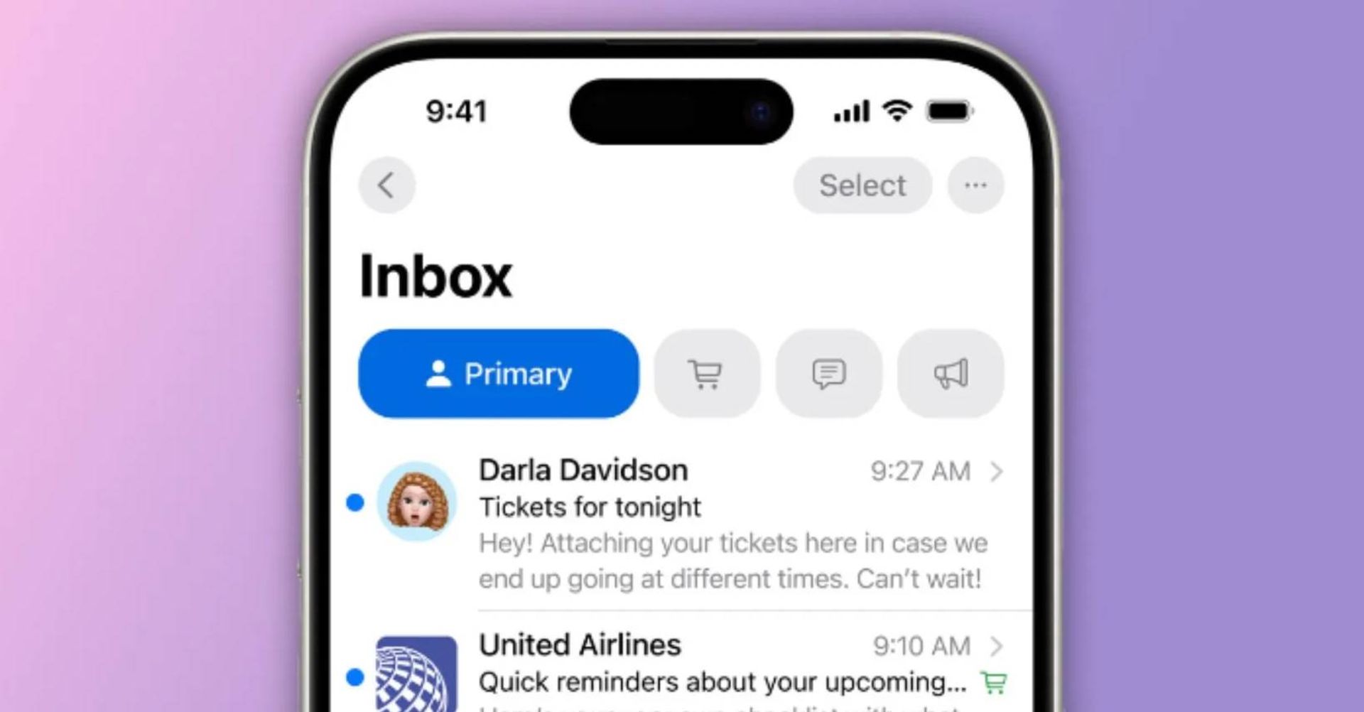 اپلیکیشن Mail در ios 18.2