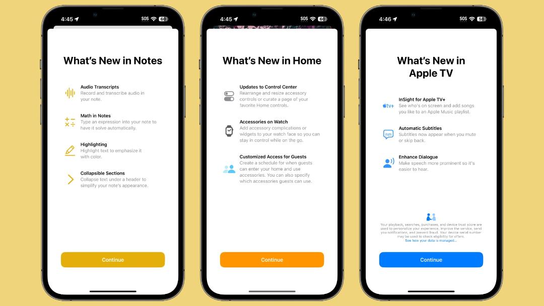 صفحه خوش آمد گویی جدید ios 18 بتا ۶