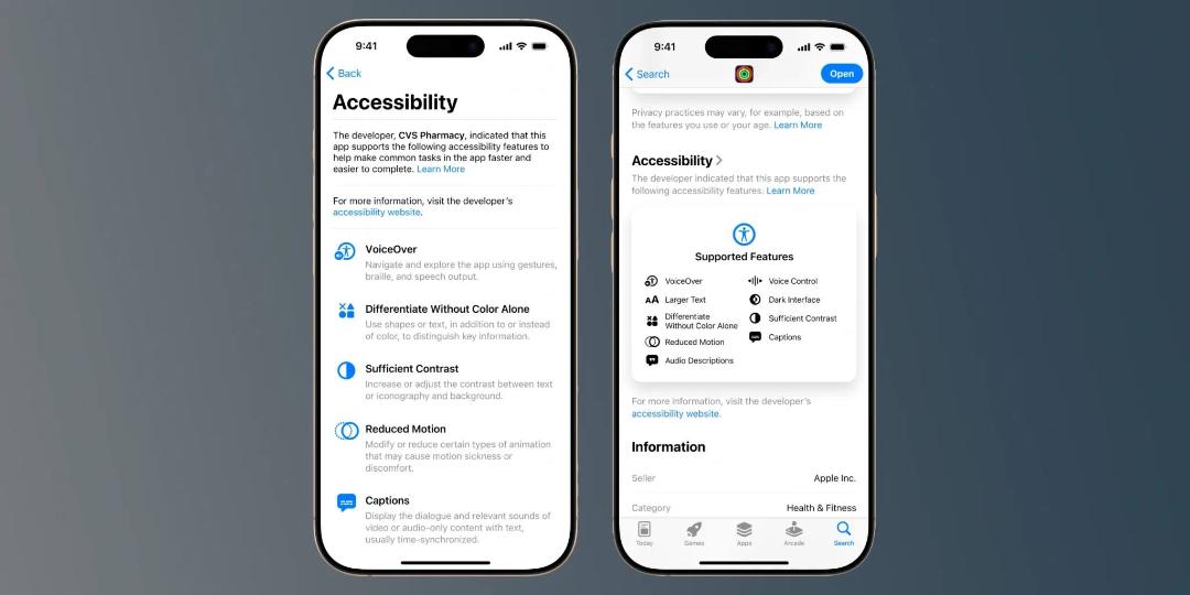 برچسب Accessibility اپ استور
