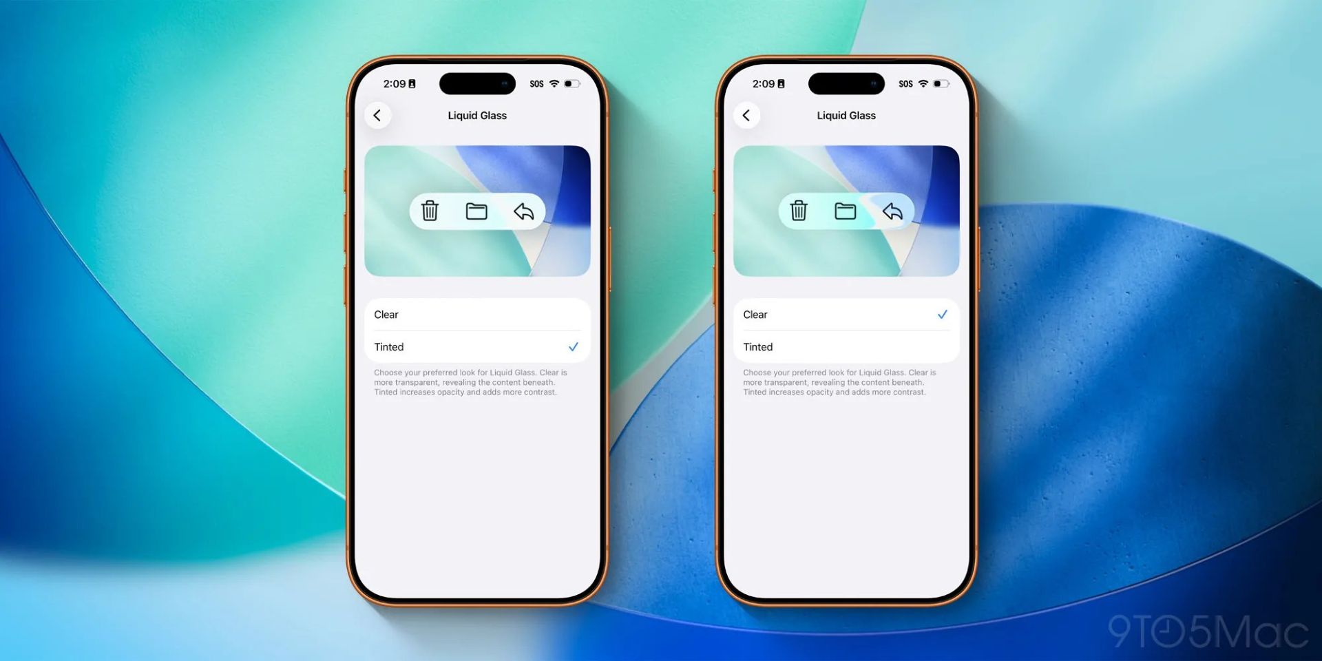 قابلیت liquid glass toggle در ios 26.1