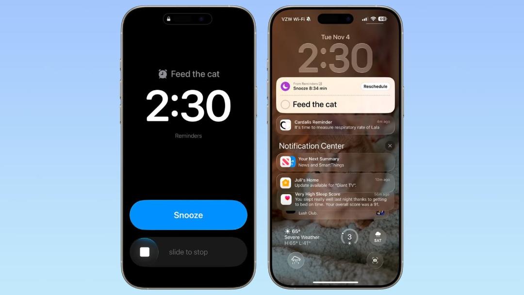 بخش reminder در ios 26.2