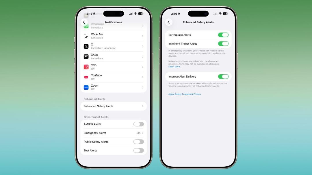 بخش امنیت در ios 26.2