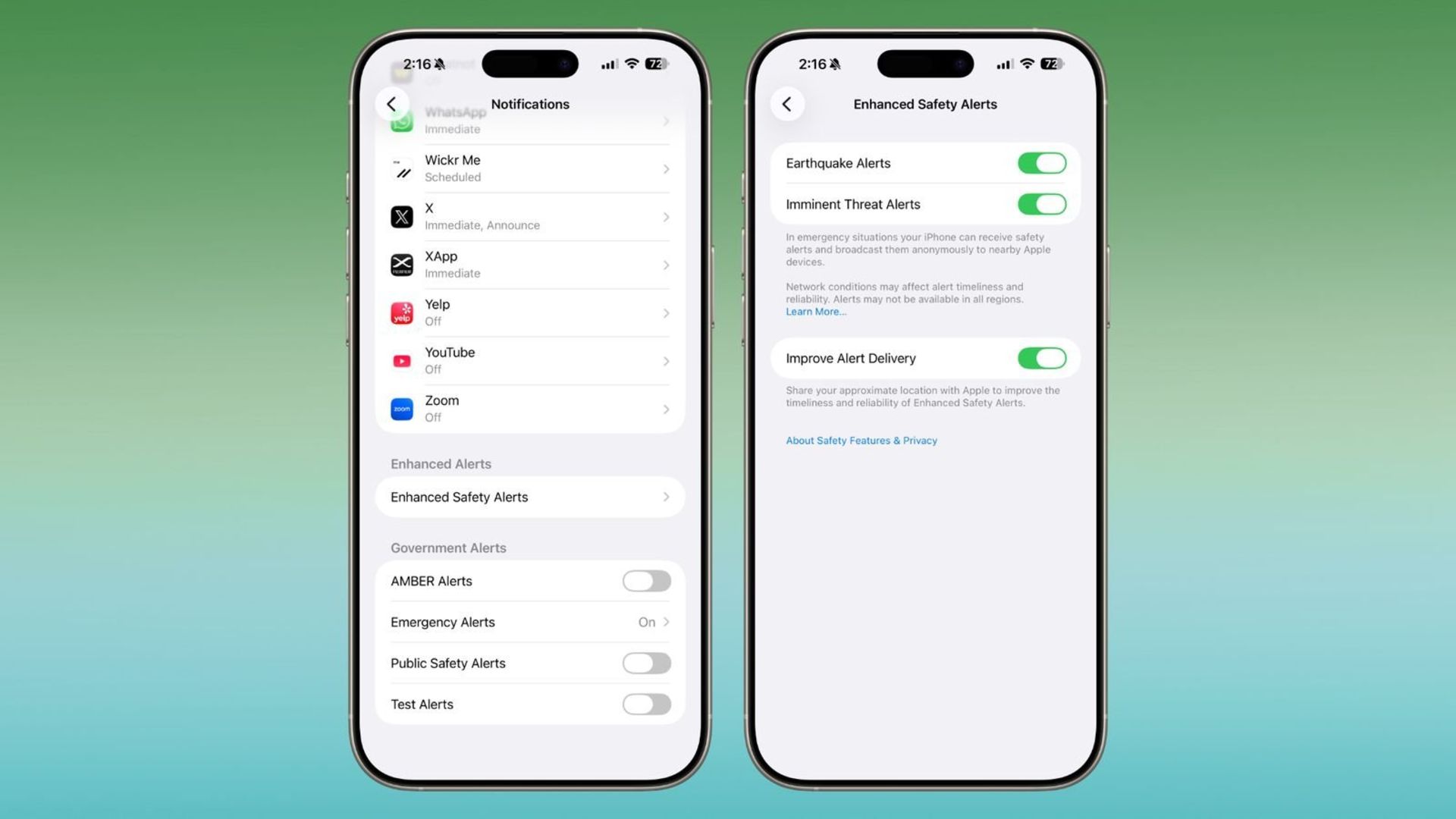 بخش امنیت در ios 26.2