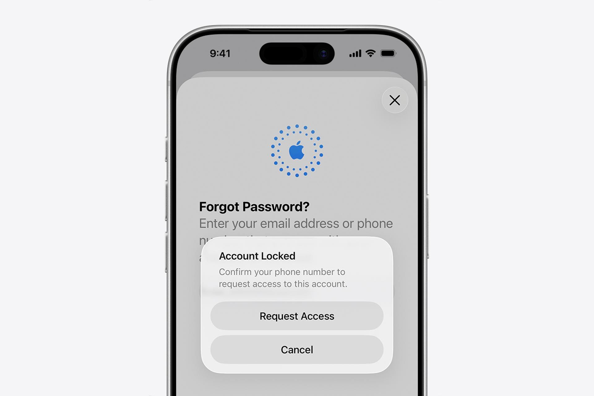 پیغام ناشی از قفل شدن اکانت روی آیفون