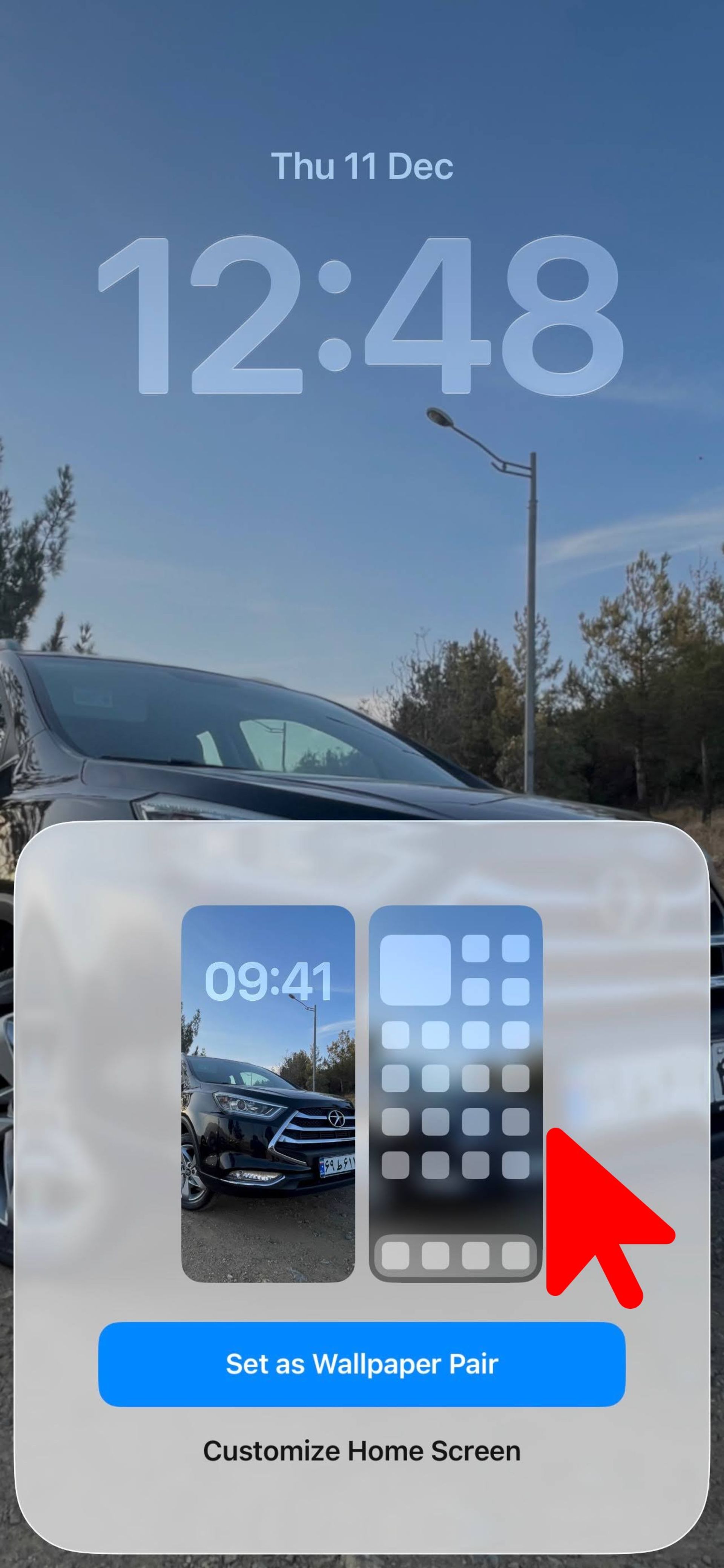انتخاب لاک اسکرین جدید در ios 26