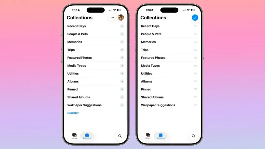 شخصی سازی کلکسیون ها در اپ Photos در iOS 26