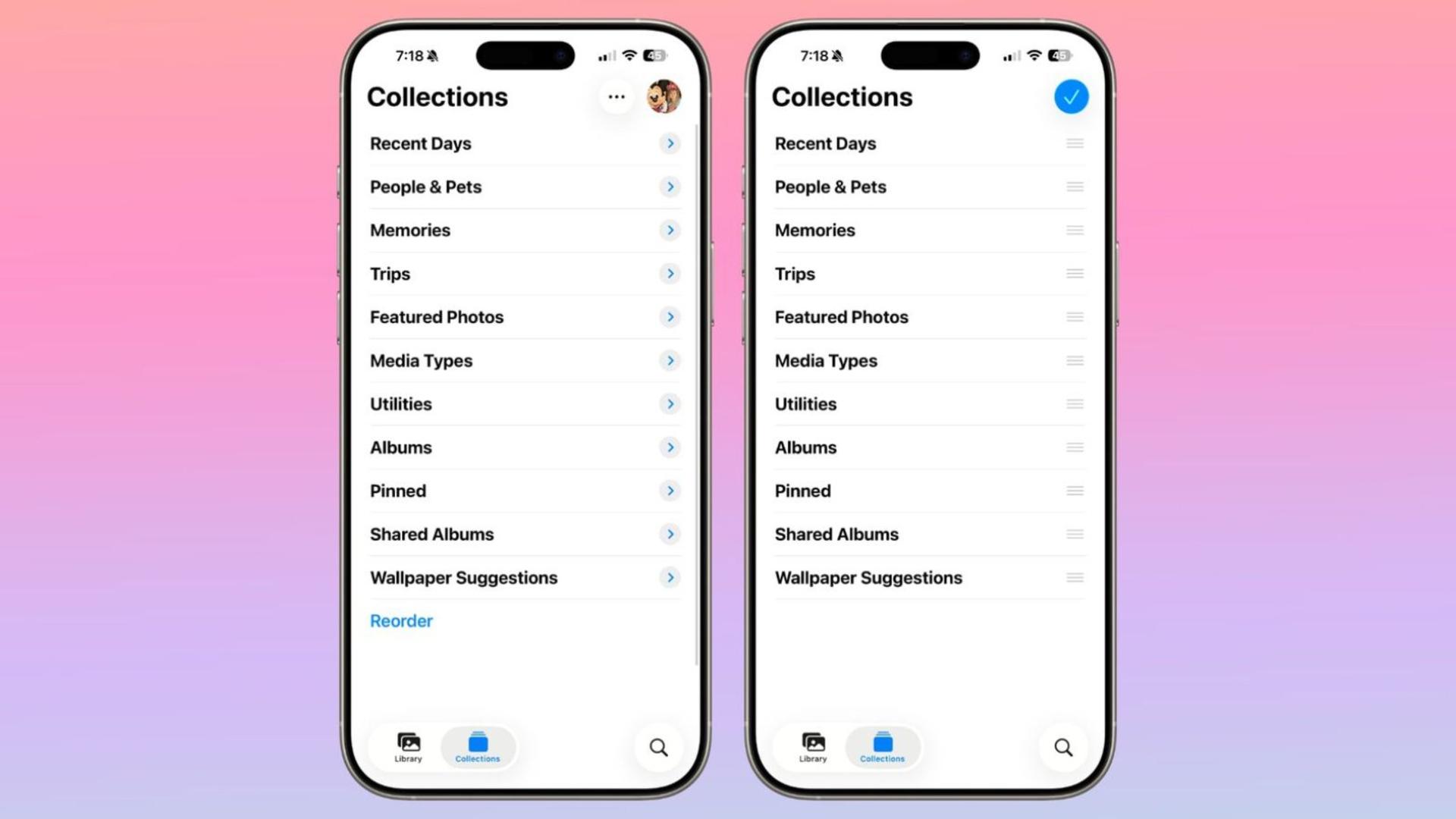 شخصی سازی کلکسیون ها در اپ Photos در iOS 26