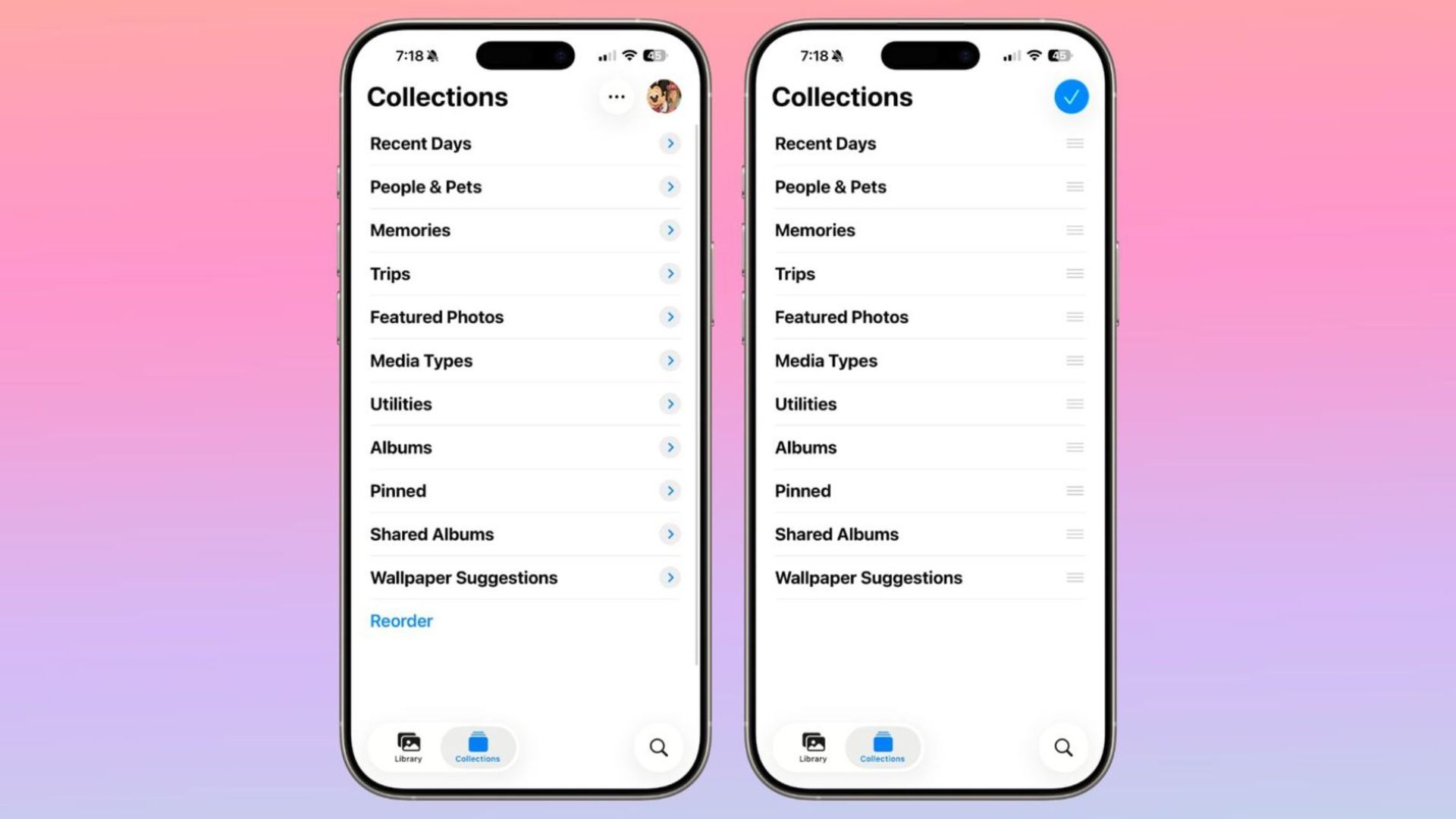 شخصی سازی کلکسیون ها در اپ Photos در iOS 26