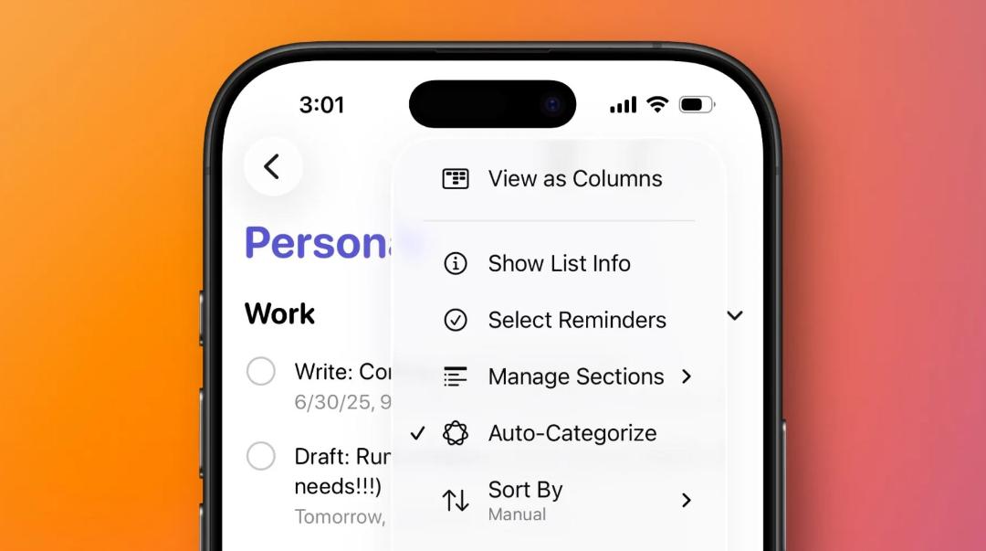 یادآورهای iOS 26