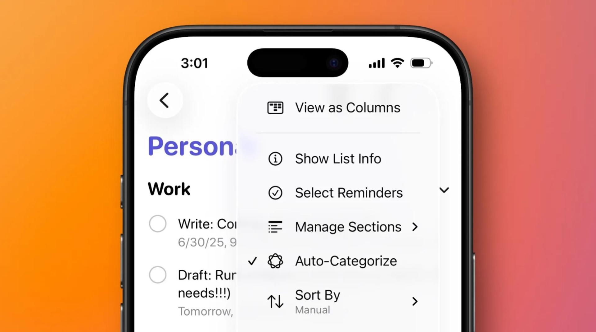 یادآورهای iOS 26