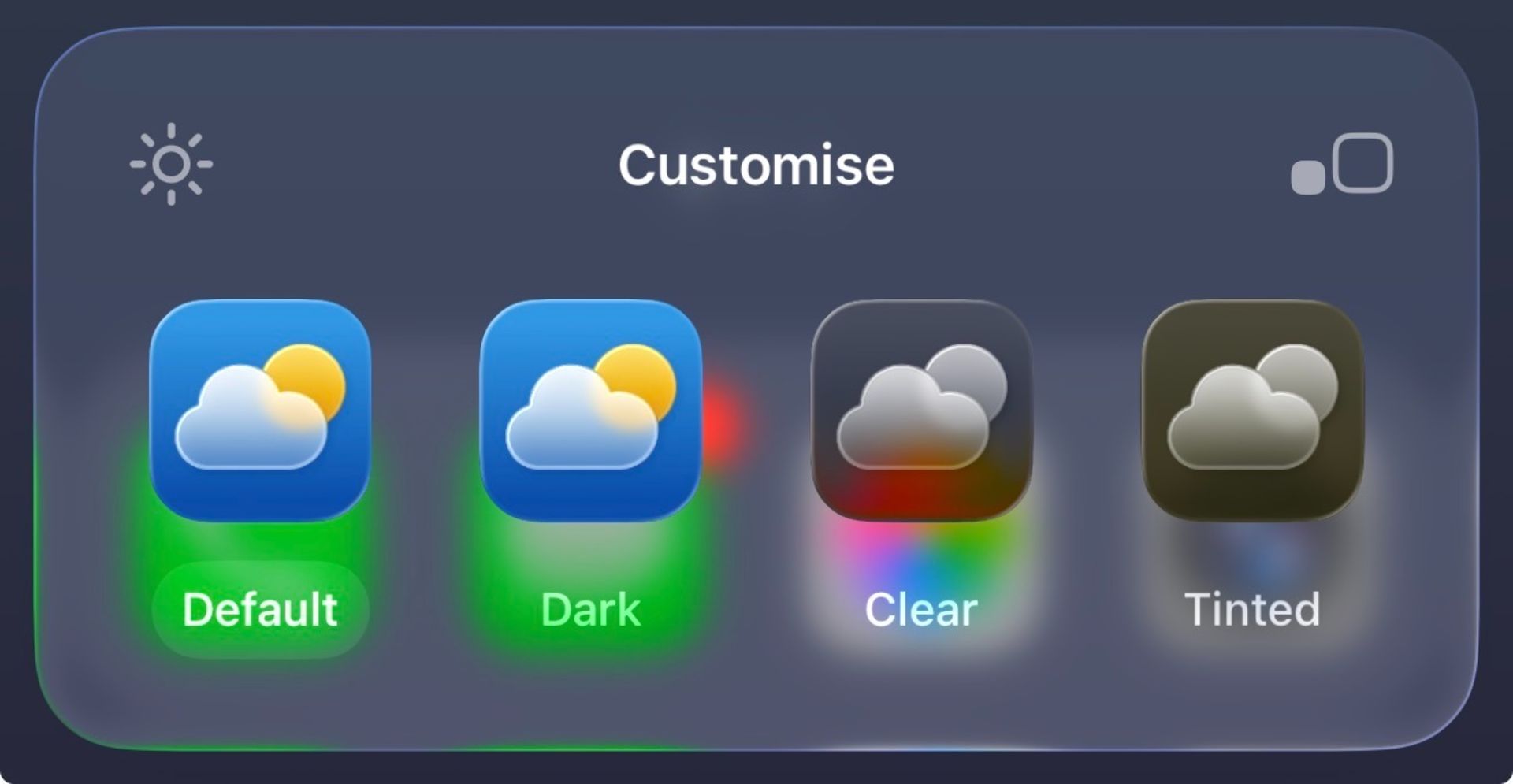 طراحی آیکون اپلیکیشن آب‌وهوا در iOS 26