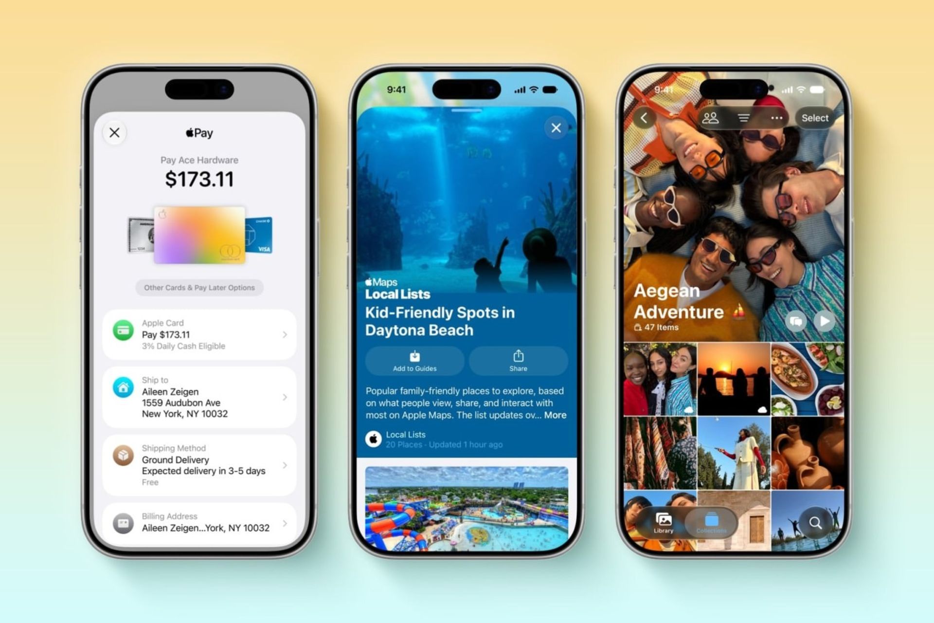 سه گوشی آیفون در حال نمایش قابلیت‌های iOS 27