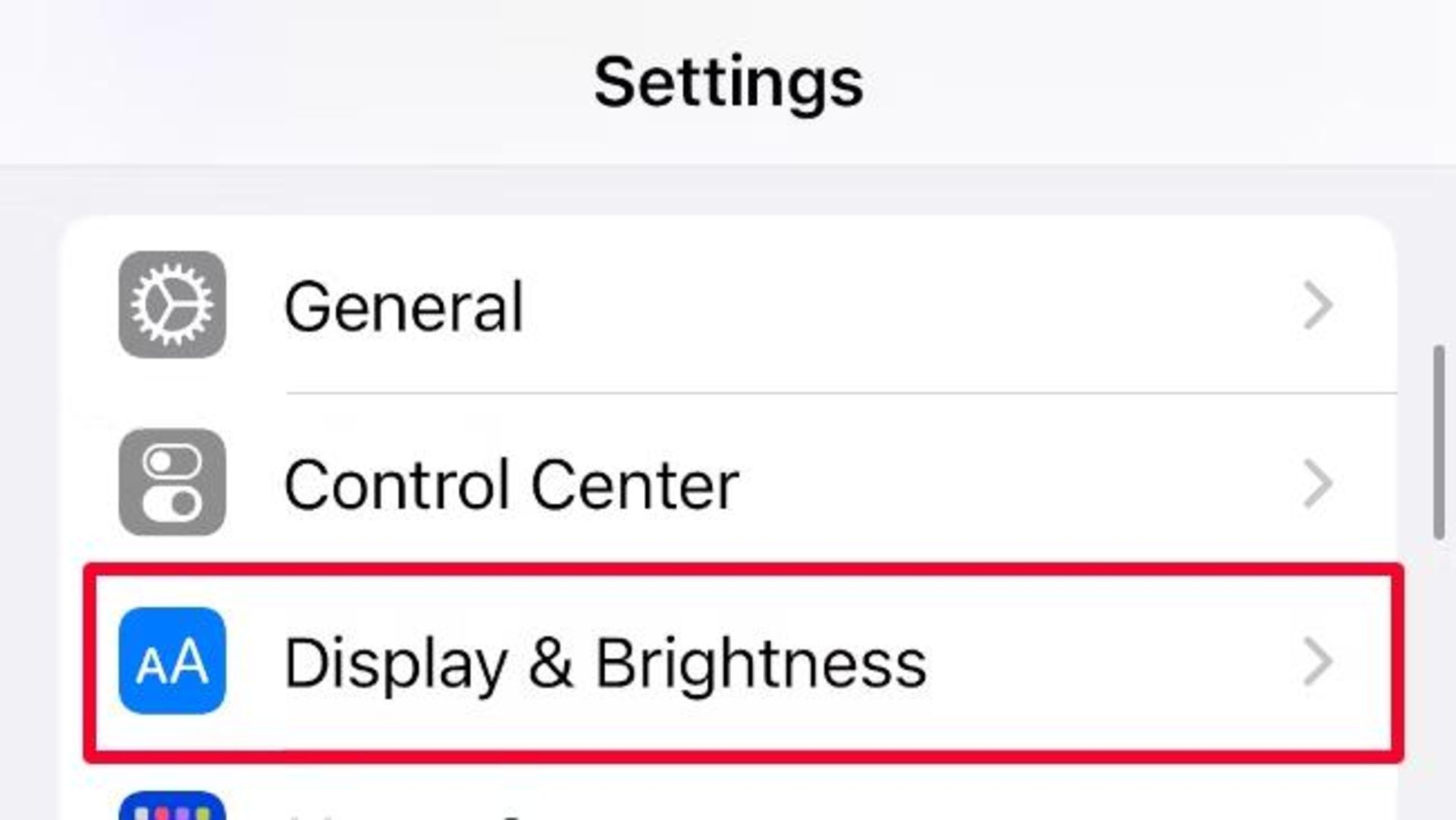 تنیظمات Display & Brightness آیفون