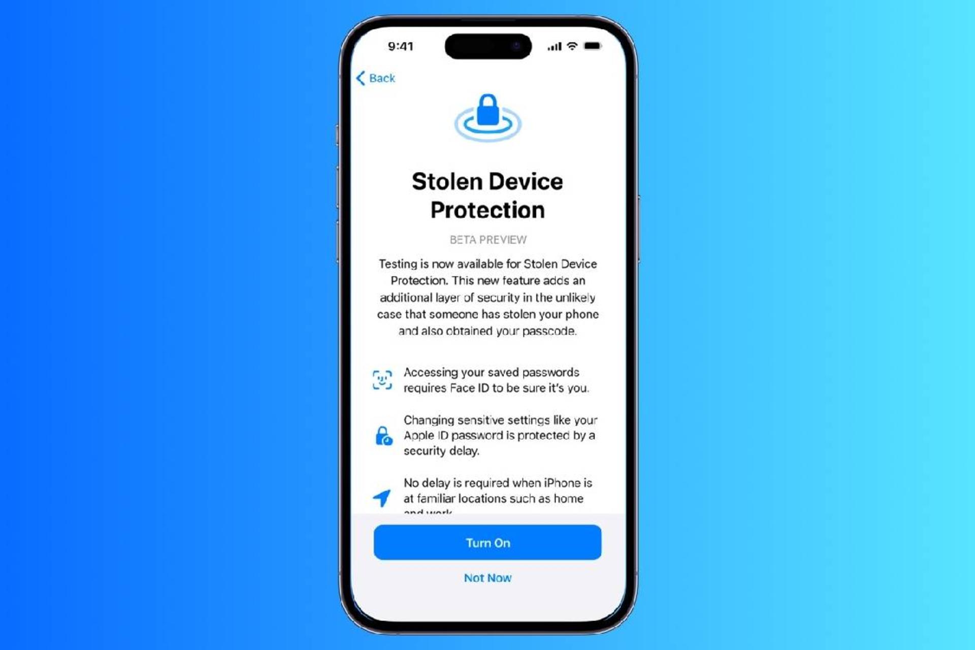 قابلیت Stolen Device Protection