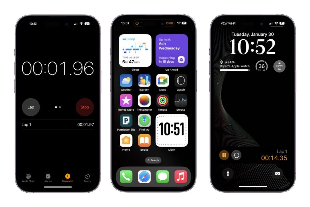 نمایش اپلیکیشن ساعت و صفحه قفل آیفون در iOS 17