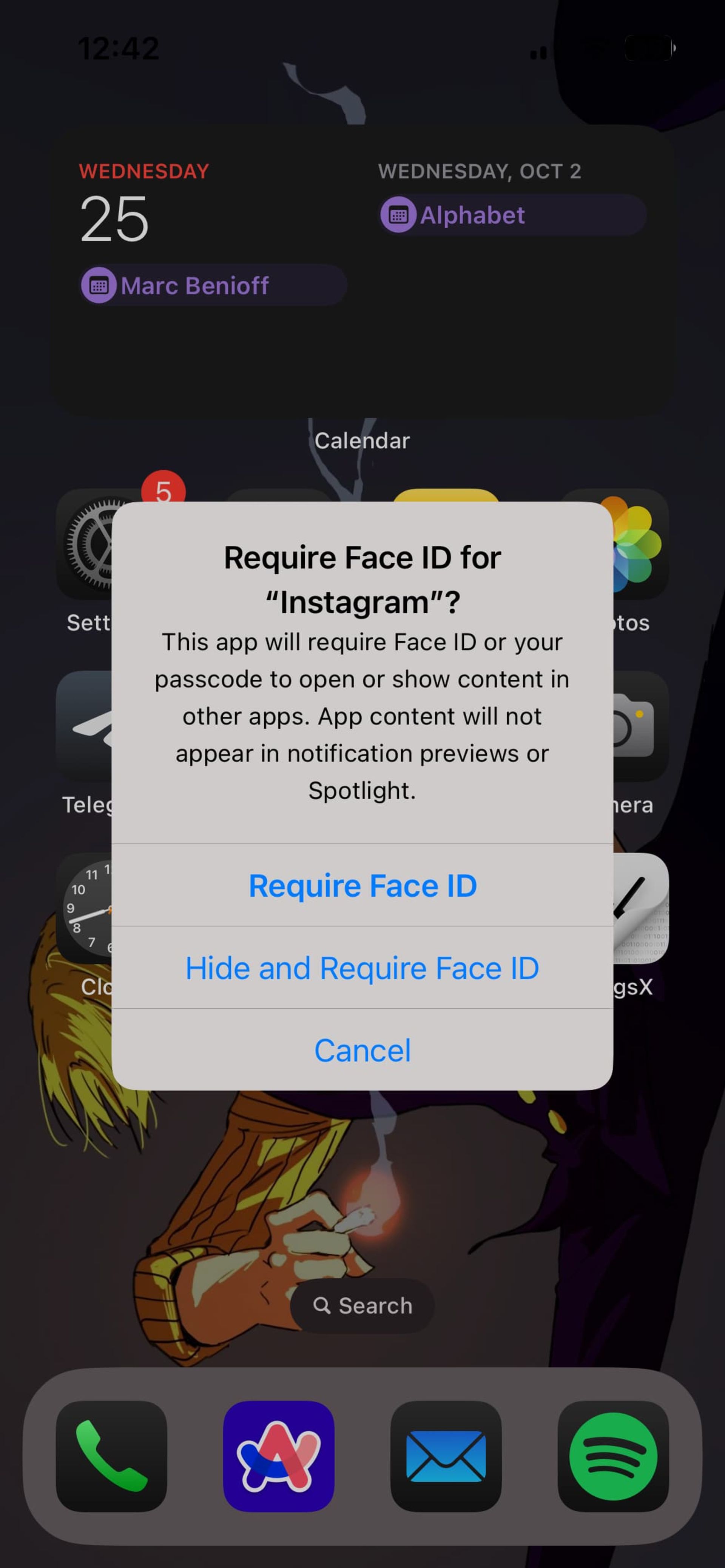 Locking the application with Face ID in iOS 18