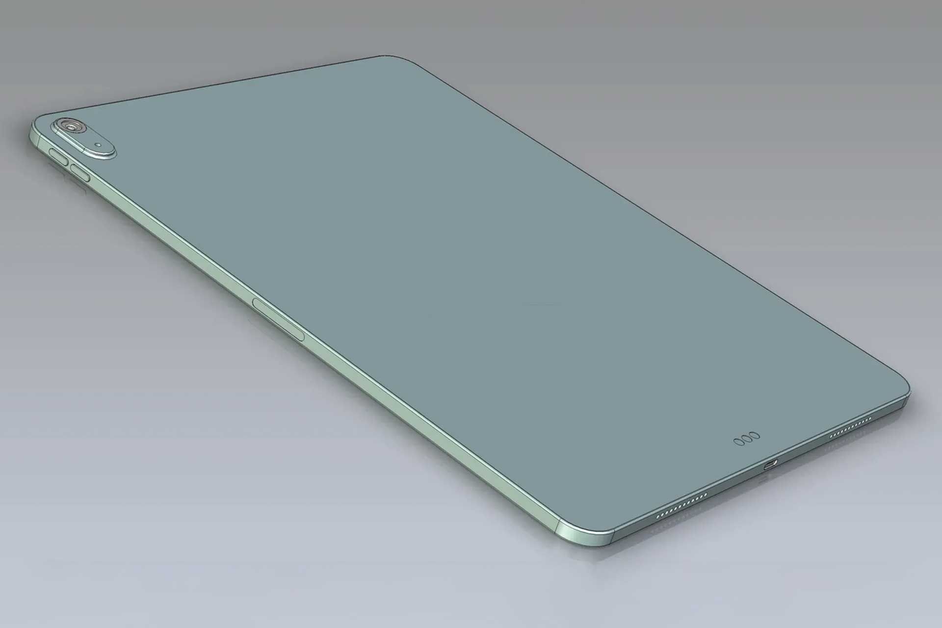 طرح شماتیک آیپد ایر ۲۰۲۴ به رنگ فیروزه‌ای