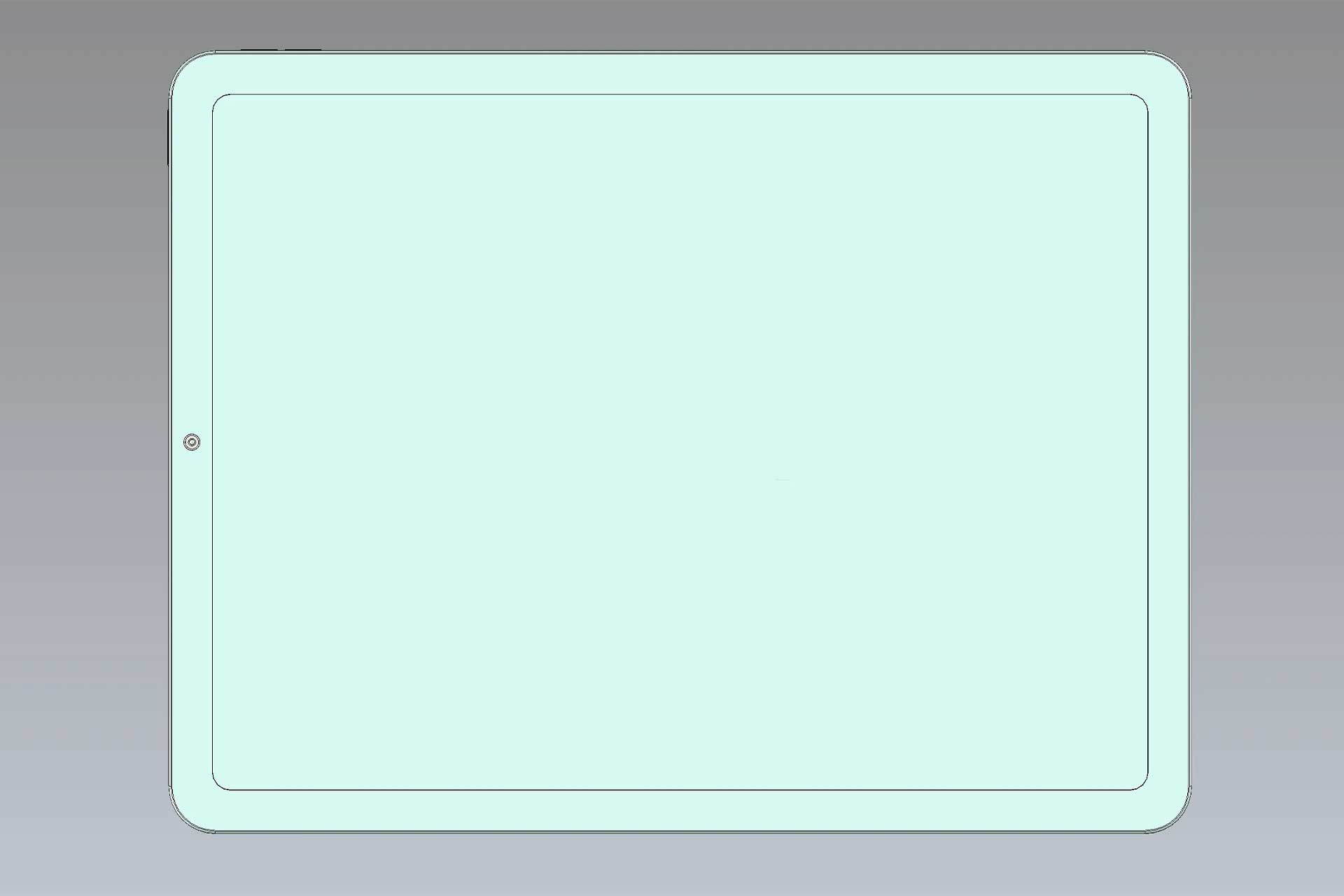 نمای جلویی طرح شماتیک آیپد ایر ۲۰۲۴