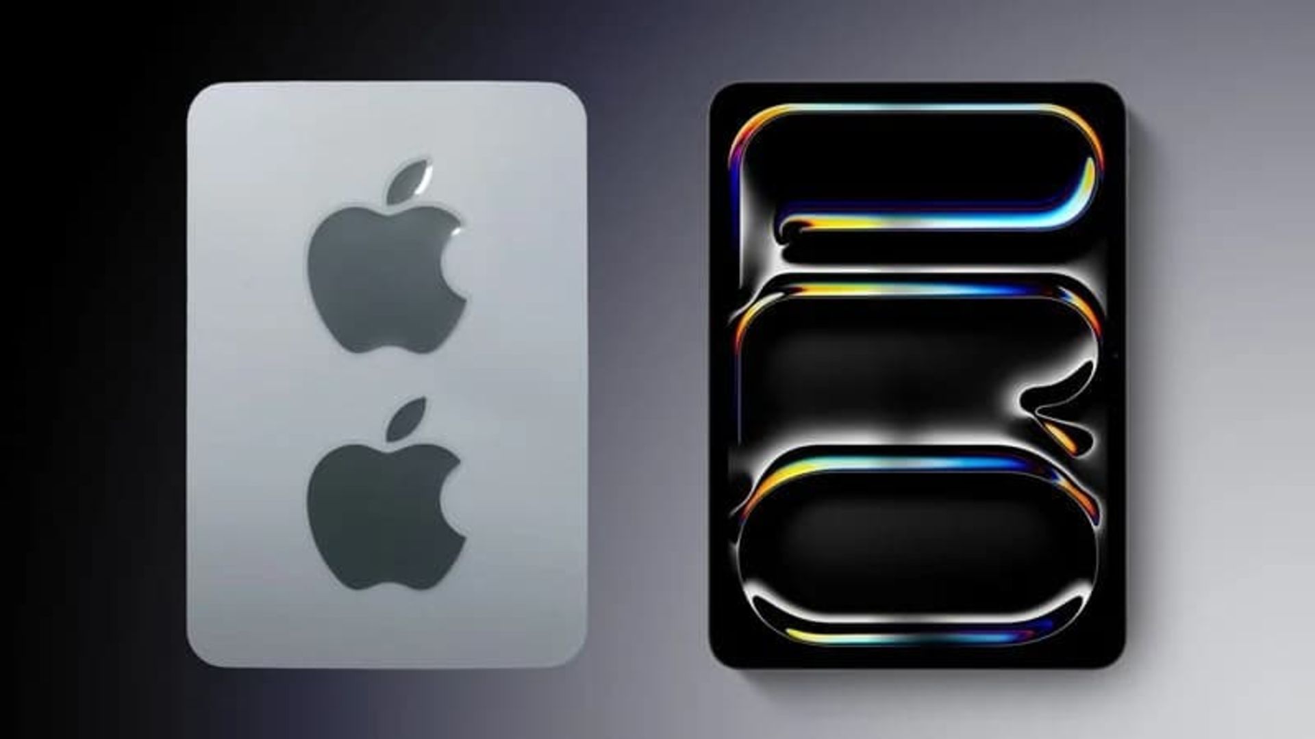 آیپد پرو ۲۰۲۴ در کنار استیکر اپل