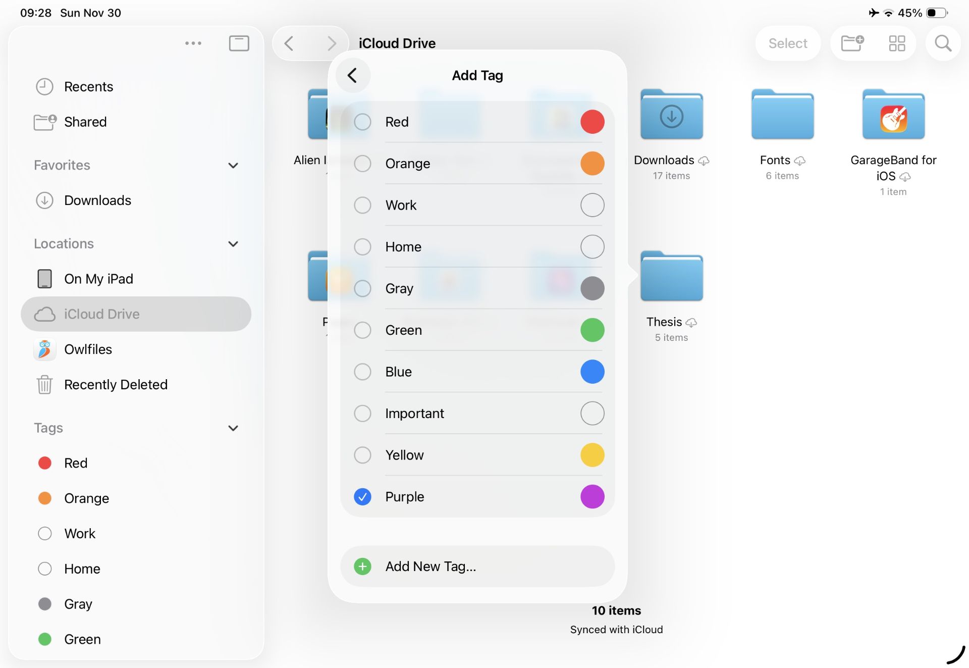 قابلیت تگ‌گذاری پوشه‌ها در اپلیکیشن فایلز iPadOS 26