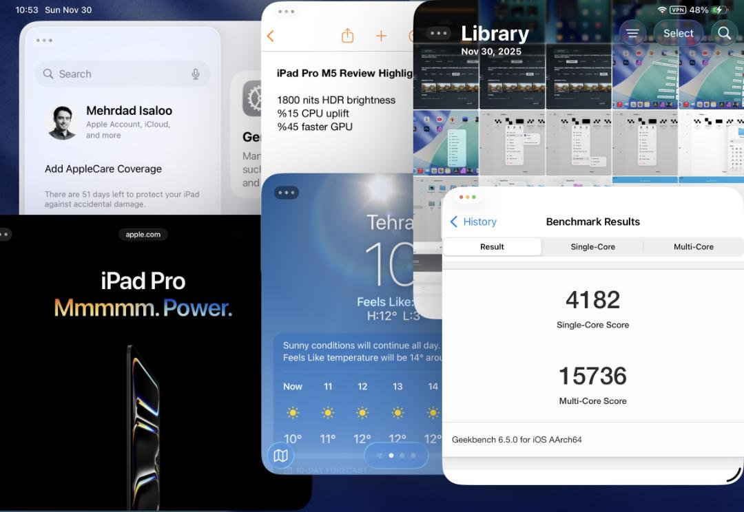 اپ‌ها به‌شکل پنجره در iPadOS 26