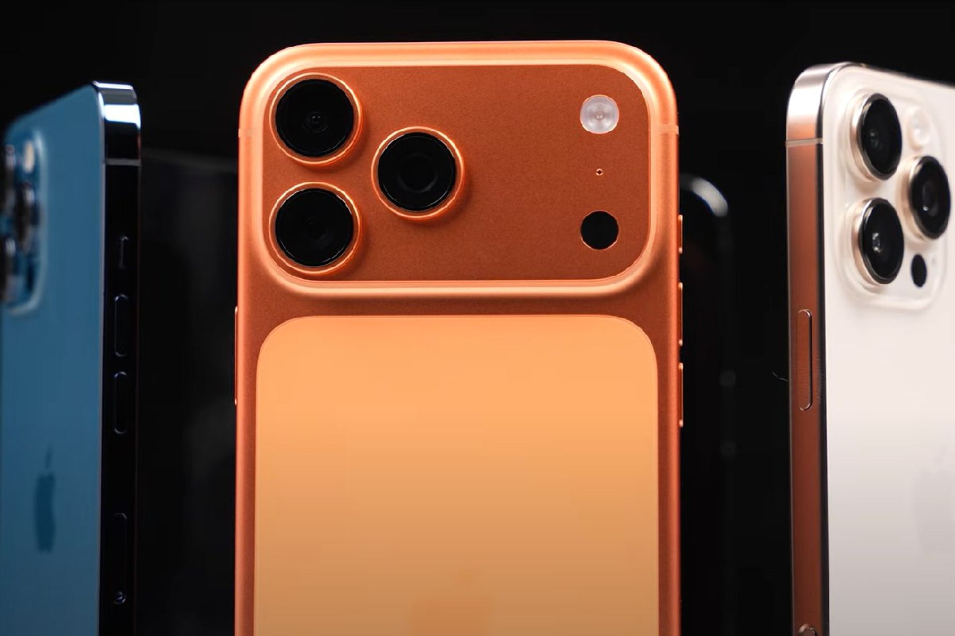 آیفون ۱۷ پرو مکس درکنار مدل های قدیمی تر آیفون