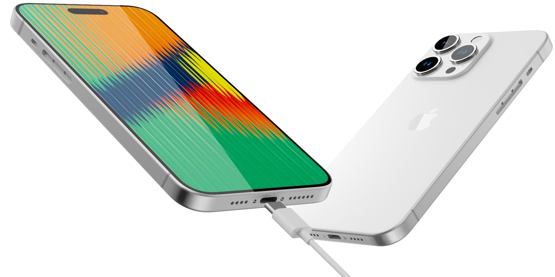 پورت USB-C در رندر غیررسمی آیفون ۱۵ پرو مکس اپل