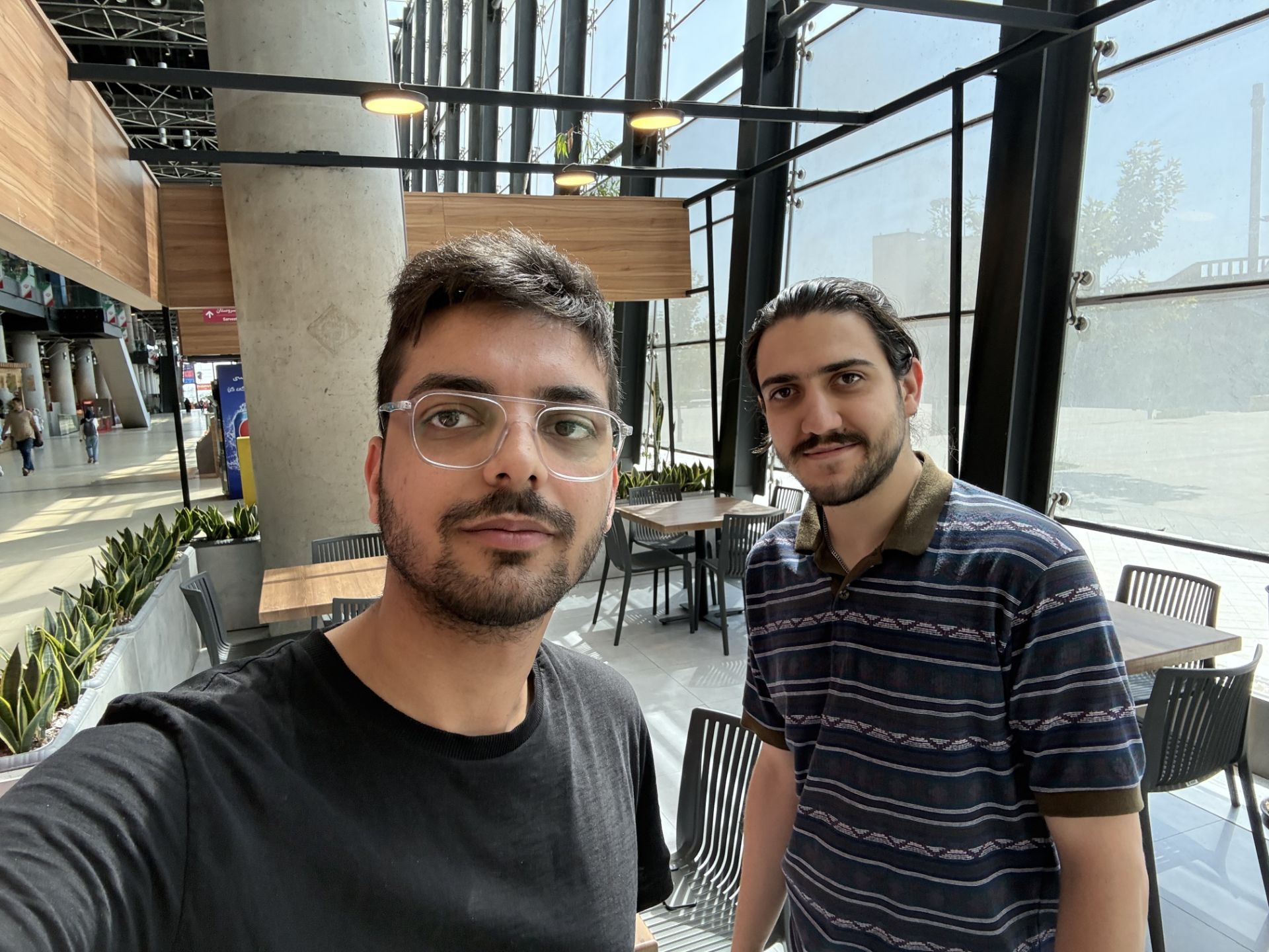 Mohammad Hossein Moaidfar and Hadi Ghanizadegan from Zomit - iPhone 16 Pro selfie camera