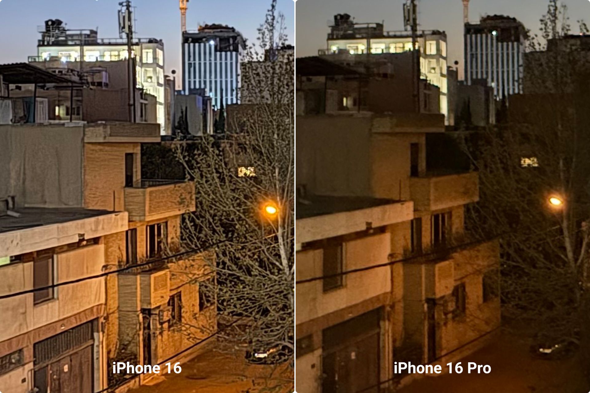 Cutting ultrawide photos of iPhone 16 and 16 Pro in the dark