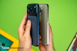 مقایسه ضخامت آیفون ۱۷ پرو مکس / iPhone 17 Pro Max و مدل ۱۶ پرو مکس
