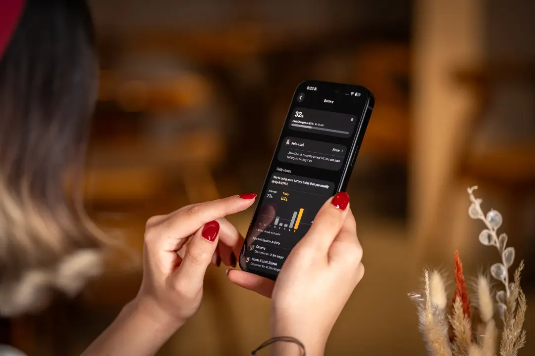 صفحه تنظیمات باتری در گوشی آیفون ۱۸ پرو مکس (iPhone 18 Pro Max)