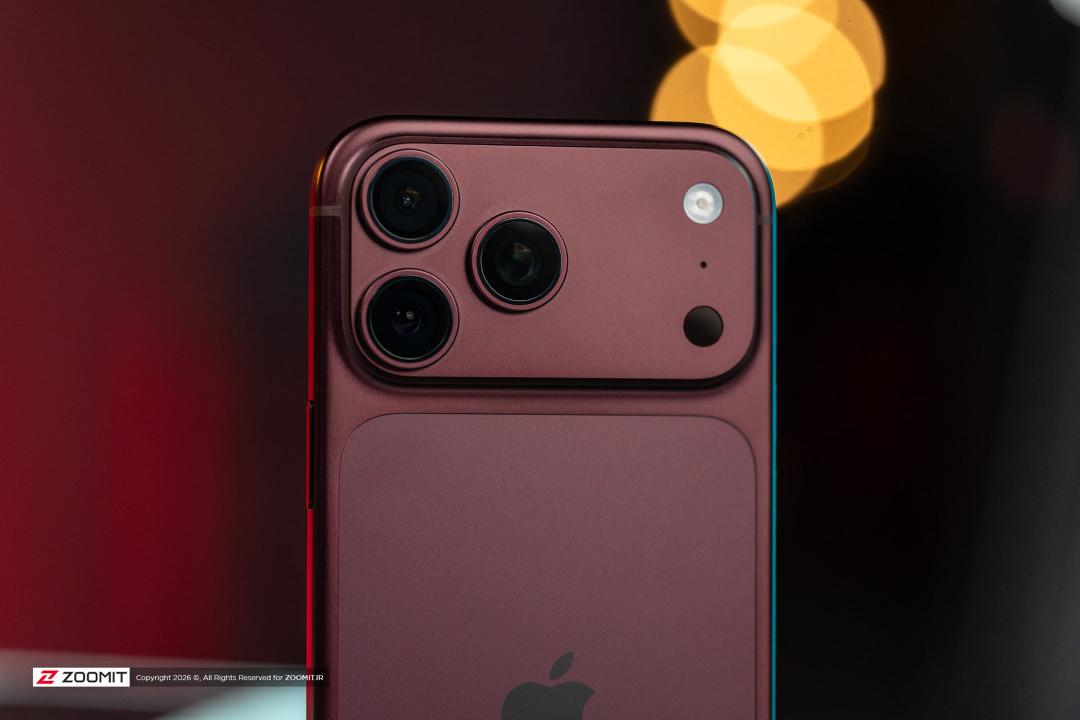 پنل دوربین آیفون ۱۸ پرو مکس (iPhone 18 Pro Max) با رنگ زرشکی