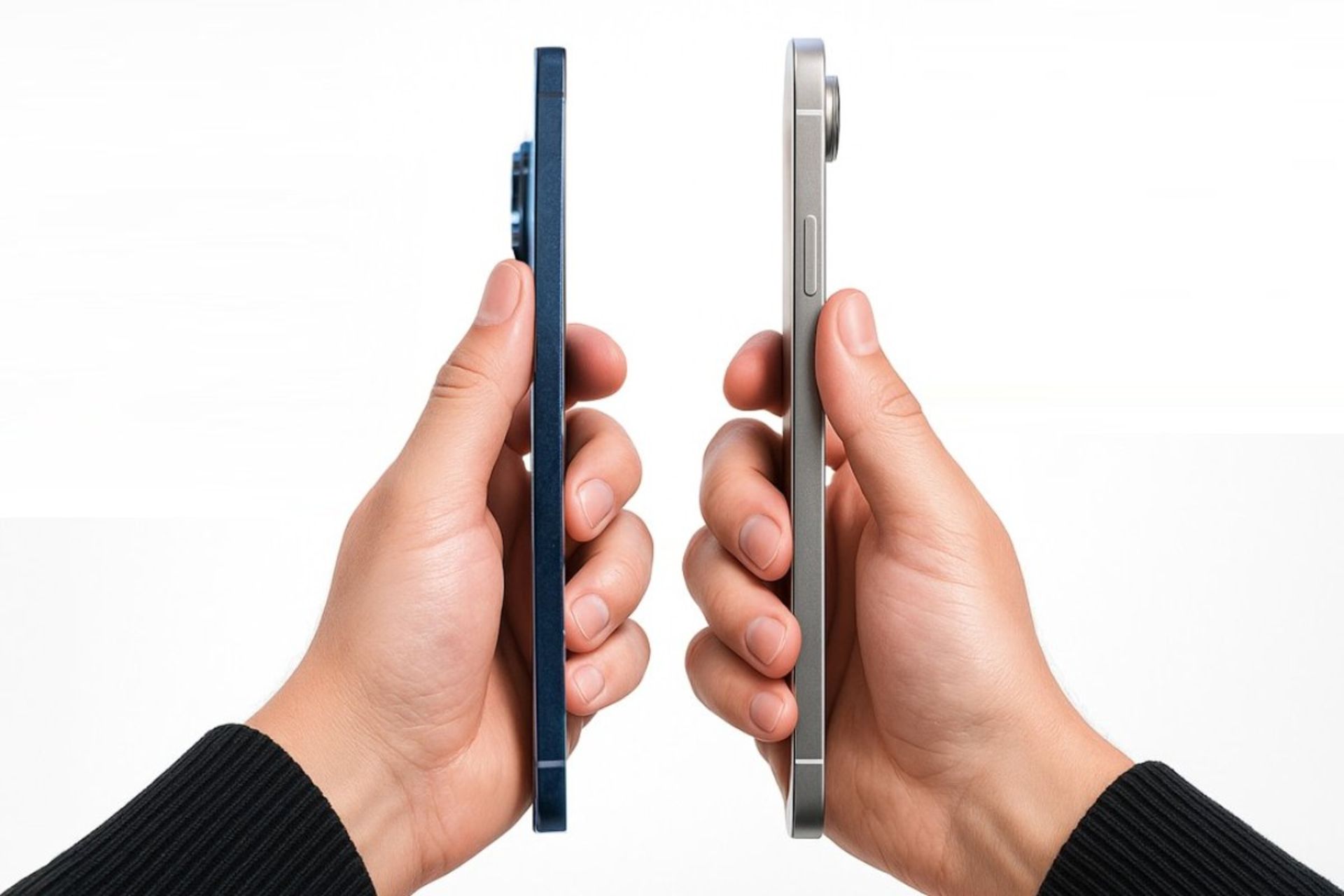 آیفون ایر و گلکسی S25 اج در دست